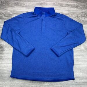 Under Armour Storm Jacket Mens XL Blue Pullover Snap Mock Water Repellant Golf